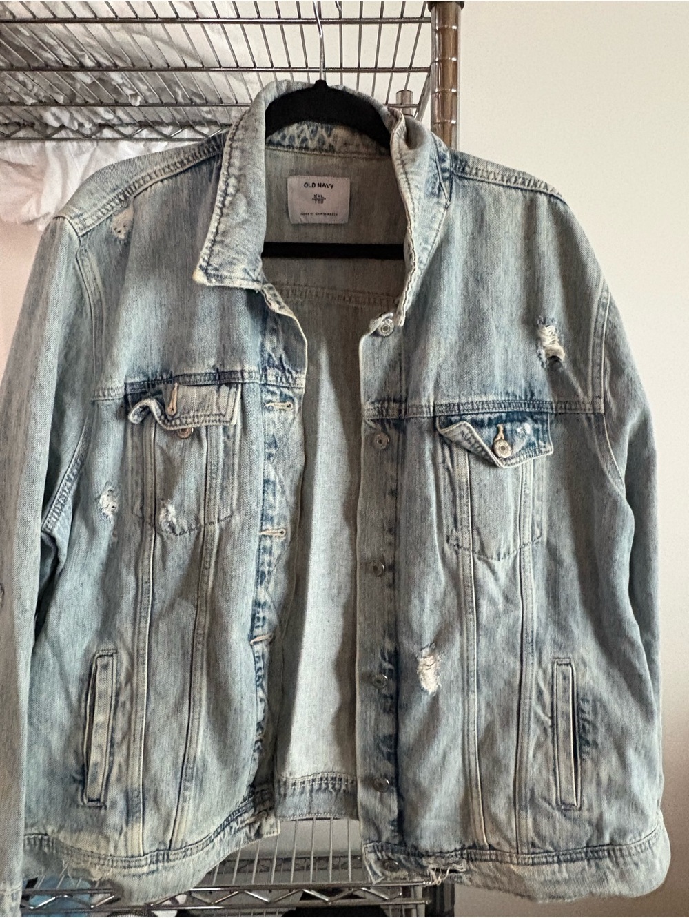 Old Navy Light Blue Distressed Denim Jacket